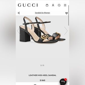 Gucci Leather Mid-Heel Sandal